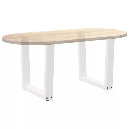  2 db fehér, V-alakú acél dohányzóasztal láb 50 x (42-43,3) cm