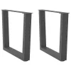  2 db antracitszürke, V-alakú acél dohányzóasztal láb 50 x (42-43,3) cm