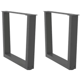    2 db antracitszürke, V-alakú acél dohányzóasztal láb 50 x (42-43,3) cm