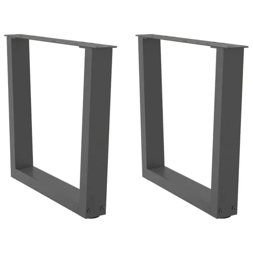  2 db antracitszürke, V-alakú acél dohányzóasztal láb 50 x (42-43,3) cm