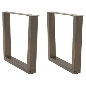    2 db V-alakú natúr acél dohányzóasztal láb 50x(42-43,3) cm