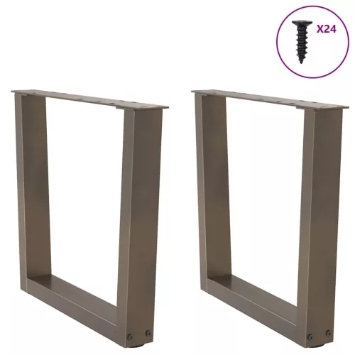  2 db V-alakú natúr acél dohányzóasztal láb 50x(42-43,3) cm
