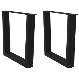    2 db fekete, V-alakú acél dohányzóasztal láb 60 x (42-43,3) cm