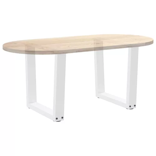  2 db fehér, V-alakú acél dohányzóasztal láb 60 x (42-43,3) cm