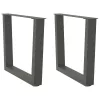  2 db antracitszürke, V-alakú acél dohányzóasztal láb 60 x (42-43,3) cm
