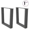 2 db antracitszürke, V-alakú acél dohányzóasztal láb 60 x (42-43,3) cm