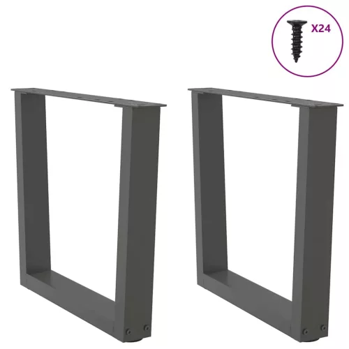  2 db antracitszürke, V-alakú acél dohányzóasztal láb 60 x (42-43,3) cm