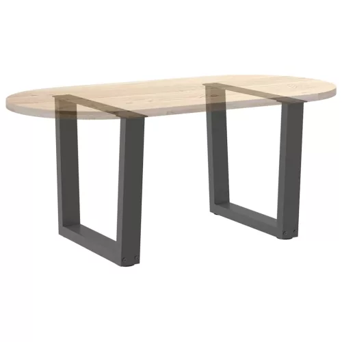  2 db antracitszürke, V-alakú acél dohányzóasztal láb 60 x (42-43,3) cm