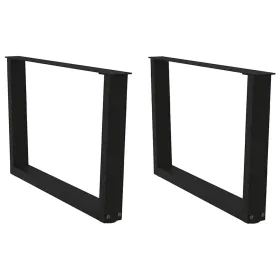    2 db fekete, V-alakú acél dohányzóasztal láb 70 x (42-43,3) cm
