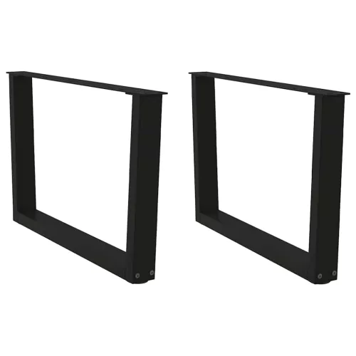  2 db fekete, V-alakú acél dohányzóasztal láb 70 x (42-43,3) cm