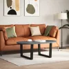  2 db fekete, V-alakú acél dohányzóasztal láb 70 x (42-43,3) cm