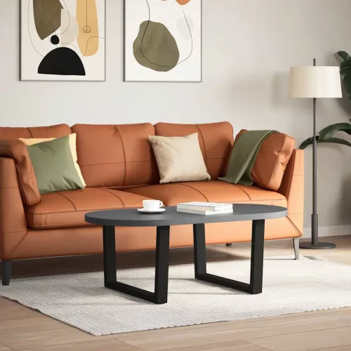  2 db fekete, V-alakú acél dohányzóasztal láb 70 x (42-43,3) cm