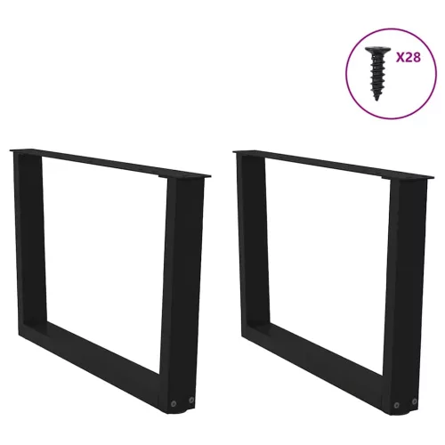  2 db fekete, V-alakú acél dohányzóasztal láb 70 x (42-43,3) cm