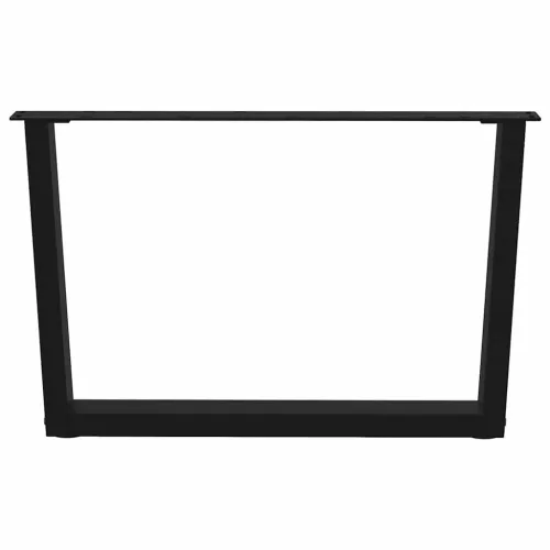  2 db fekete, V-alakú acél dohányzóasztal láb 70 x (42-43,3) cm
