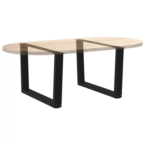  2 db fekete, V-alakú acél dohányzóasztal láb 70 x (42-43,3) cm