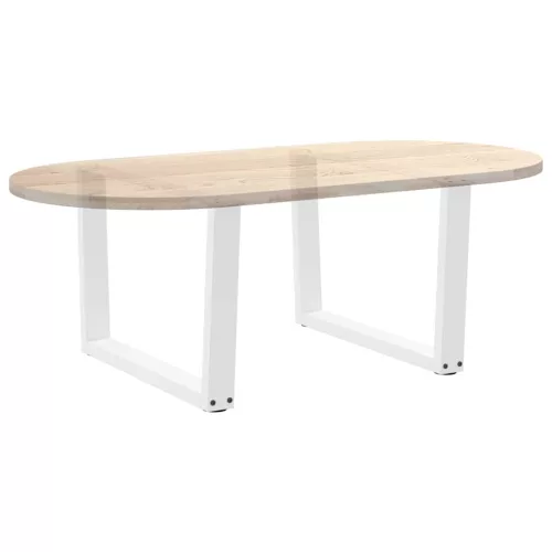  2 db fehér, V-alakú acél dohányzóasztal láb 70 x (42-43,3) cm