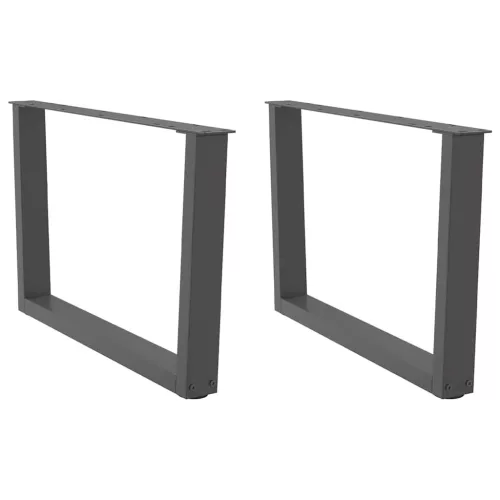  2 db antracitszürke, V-alakú acél dohányzóasztal láb 70 x (42-43,3) cm