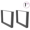  2 db antracitszürke, V-alakú acél dohányzóasztal láb 70 x (42-43,3) cm