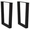  2 db fekete, V-alakú acél étkezőasztal láb 60 x (72-73,3) cm