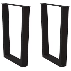    2 db fekete, V-alakú acél étkezőasztal láb 60 x (72-73,3) cm