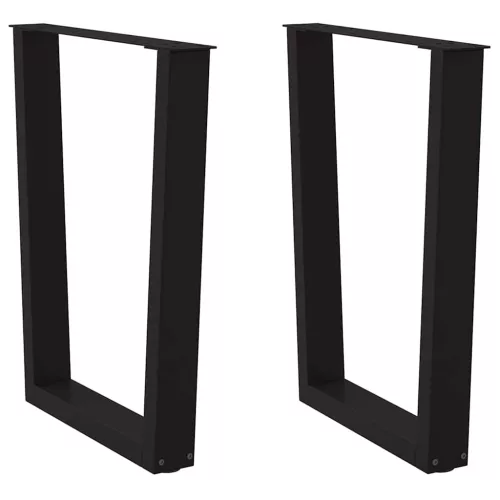  2 db fekete, V-alakú acél étkezőasztal láb 60 x (72-73,3) cm