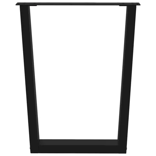  2 db fekete, V-alakú acél étkezőasztal láb 60 x (72-73,3) cm