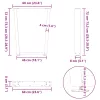  2 db fehér, V-alakú étkezőasztal láb 60 x (72-73,3) cm acél étkezőasztal láb