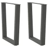  2 db antracitszürke, V-alakú acél étkezőasztal láb 60 x (72-73,3) cm