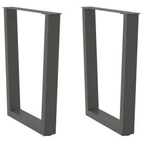    2 db antracitszürke, V-alakú acél étkezőasztal láb 60 x (72-73,3) cm
