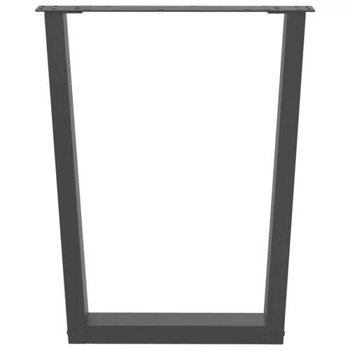  2 db antracitszürke, V-alakú acél étkezőasztal láb 60 x (72-73,3) cm