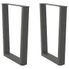  2 db antracitszürke, V-alakú acél étkezőasztalláb 70 x (72-73,3) cm