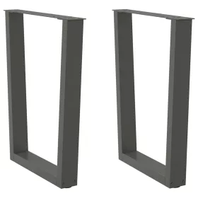    2 db antracitszürke, V-alakú acél étkezőasztalláb 70 x (72-73,3) cm