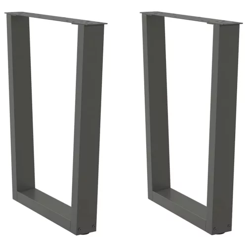  2 db antracitszürke, V-alakú acél étkezőasztalláb 70 x (72-73,3) cm