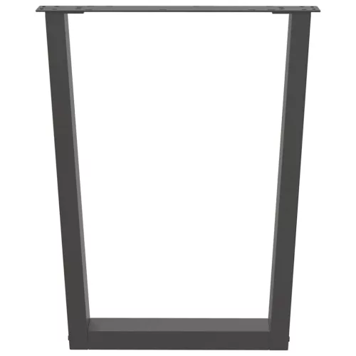  2 db antracitszürke, V-alakú acél étkezőasztalláb 70 x (72-73,3) cm