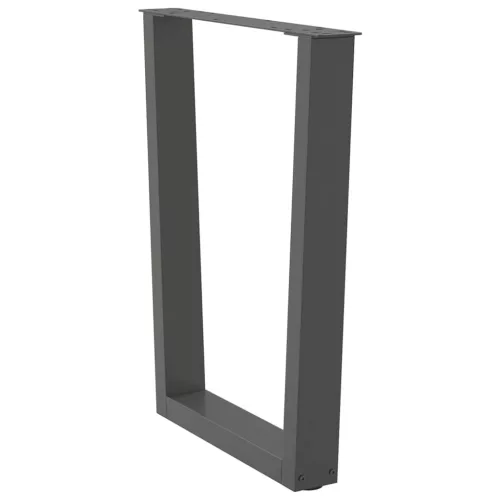 2 db antracitszürke, V-alakú acél étkezőasztalláb 70 x (72-73,3) cm