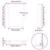  2 db antracitszürke, V-alakú acél étkezőasztalláb 70 x (72-73,3) cm