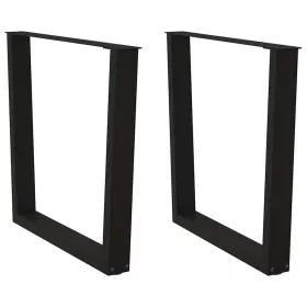    2 db fekete, V-alakú acél étkezőasztal láb 80 x (72-73,3) cm