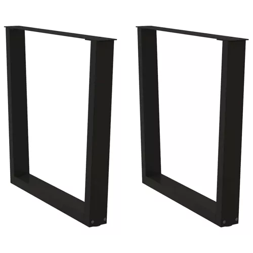  2 db fekete, V-alakú acél étkezőasztal láb 80 x (72-73,3) cm