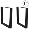  2 db fekete, V-alakú acél étkezőasztal láb 80 x (72-73,3) cm