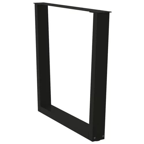  2 db fekete, V-alakú acél étkezőasztal láb 80 x (72-73,3) cm