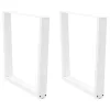  2 db fehér, V-alakú acél étkezőasztal láb 80 x (72-73,3) cm