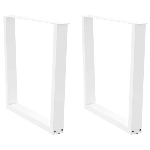  2 db fehér, V-alakú acél étkezőasztal láb 80 x (72-73,3) cm
