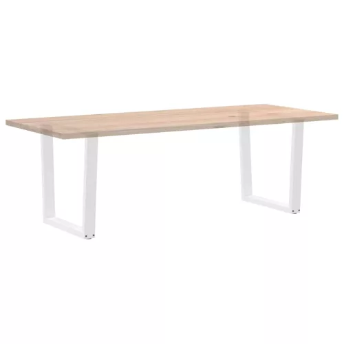  2 db fehér, V-alakú acél étkezőasztal láb 80 x (72-73,3) cm