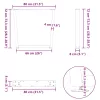  2 db fehér, V-alakú acél étkezőasztal láb 80 x (72-73,3) cm