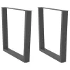  2 db antracitszürke, V-alakú acél étkezőasztal láb 80 x (72-73,3) cm