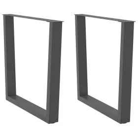    2 db antracitszürke, V-alakú acél étkezőasztal láb 80 x (72-73,3) cm