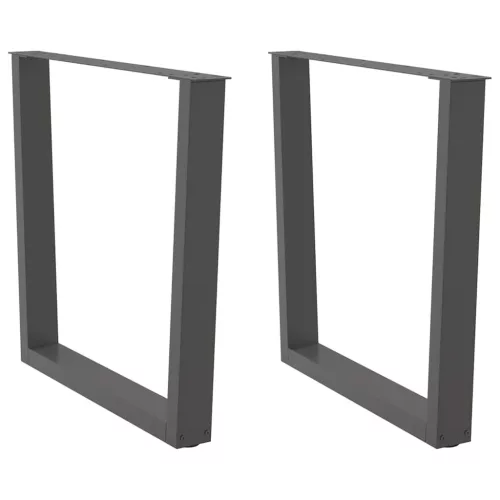  2 db antracitszürke, V-alakú acél étkezőasztal láb 80 x (72-73,3) cm