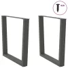  2 db antracitszürke, V-alakú acél étkezőasztal láb 80 x (72-73,3) cm