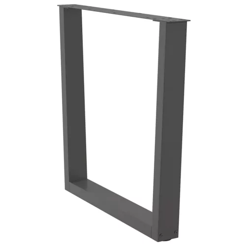  2 db antracitszürke, V-alakú acél étkezőasztal láb 80 x (72-73,3) cm