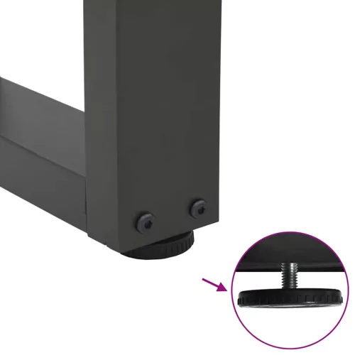  2 db antracitszürke, V-alakú acél étkezőasztal láb 80 x (72-73,3) cm